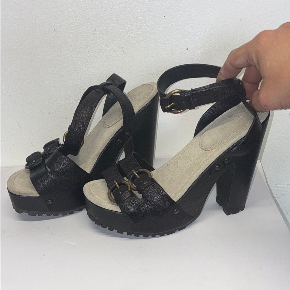 Miu Miu Black Platform Sandals